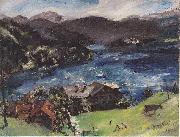 Lovis Corinth Walchensee, Landscape with cattle oil painting on canvas